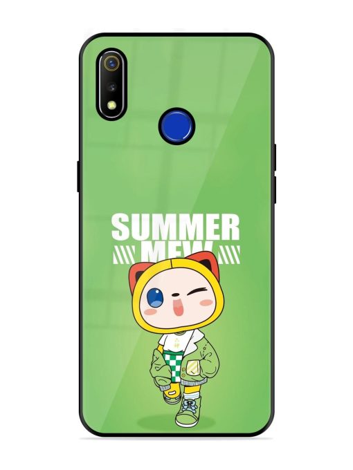 Purrfect Summer Glossy Soft Edge Case for Realme 3 Chachhi