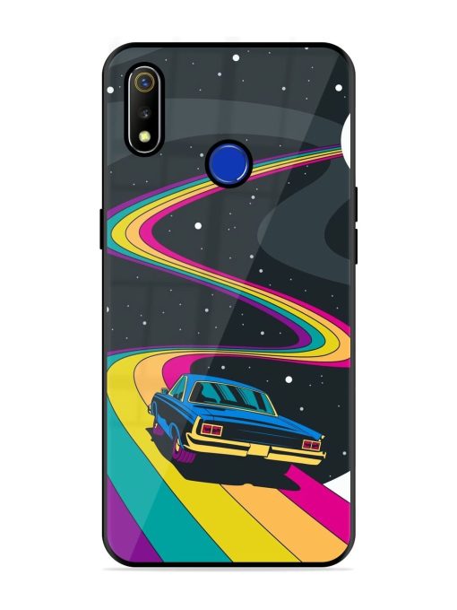 Rainbow Road Glossy Soft Edge Case for Realme 3 Chachhi