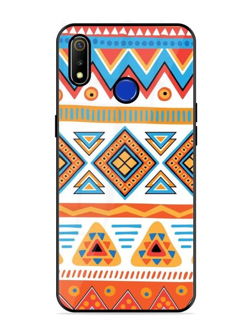 Vibrant Tribal Pattern Glossy Soft Edge Case for Realme 3 Chachhi