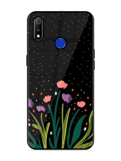 Midnight Bloom Glossy Soft Edge Case for Realme 3 Chachhi