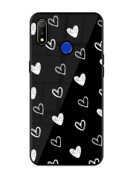 Scattered Hearts Glossy Soft Edge Case for Realme 3 Chachhi