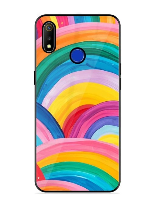 Rainbow Symphony Glossy Soft Edge Case for Realme 3 Chachhi