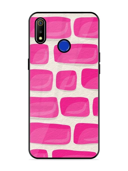 Pink Brick Wall Glossy Soft Edge Case for Realme 3 Chachhi