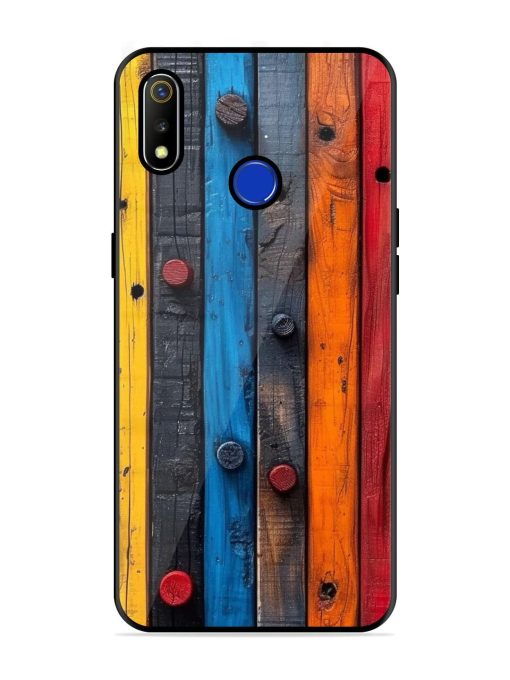 Rainbow Plank Glossy Soft Edge Case for Realme 3 Chachhi