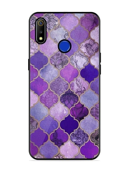 Purple Mosaic Magic Glossy Soft Edge Case for Realme 3 Chachhi