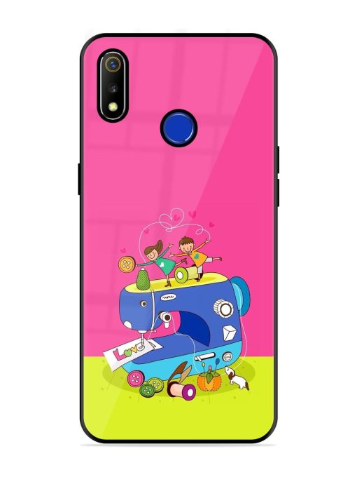 Sew Cute Glossy Soft Edge Case for Realme 3 Chachhi