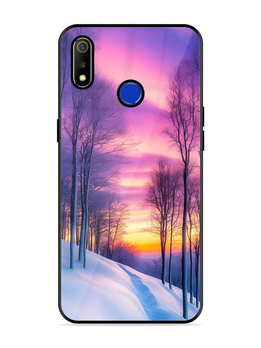 Winter'S Purple Haze Glossy Soft Edge Case for Realme 3 Chachhi