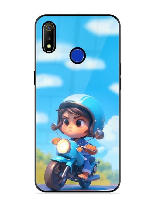 Little Rider Glossy Soft Edge Case for Realme 3 Chachhi