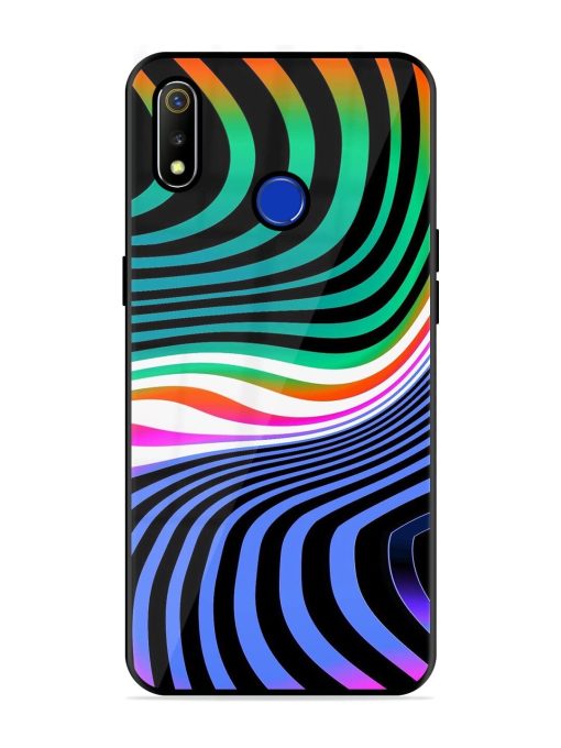 Psychedelic Waves Glossy Soft Edge Case for Realme 3 Chachhi