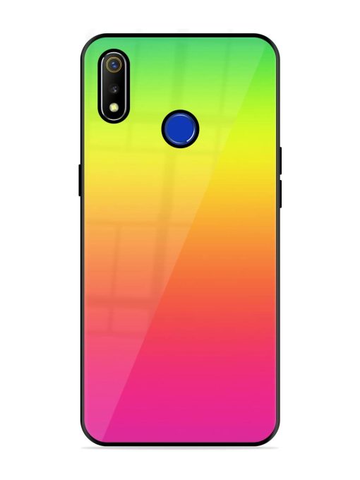 Rainbow Gradient Glossy Soft Edge Case for Realme 3 Chachhi