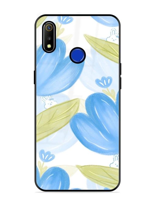 Bunny'S Blue Garden Glossy Soft Edge Case for Realme 3