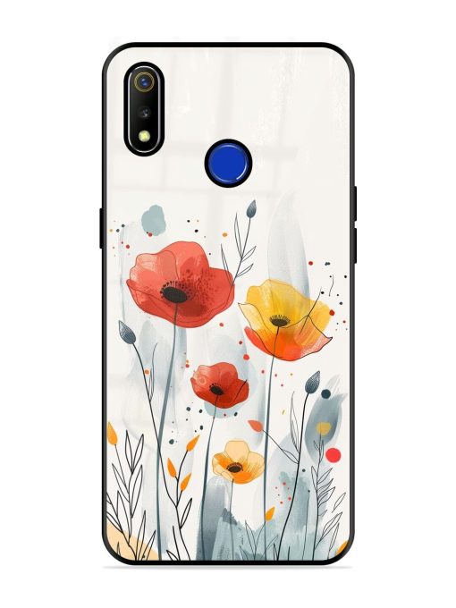 Poppy Fields Glossy Soft Edge Case for Realme 3 Chachhi