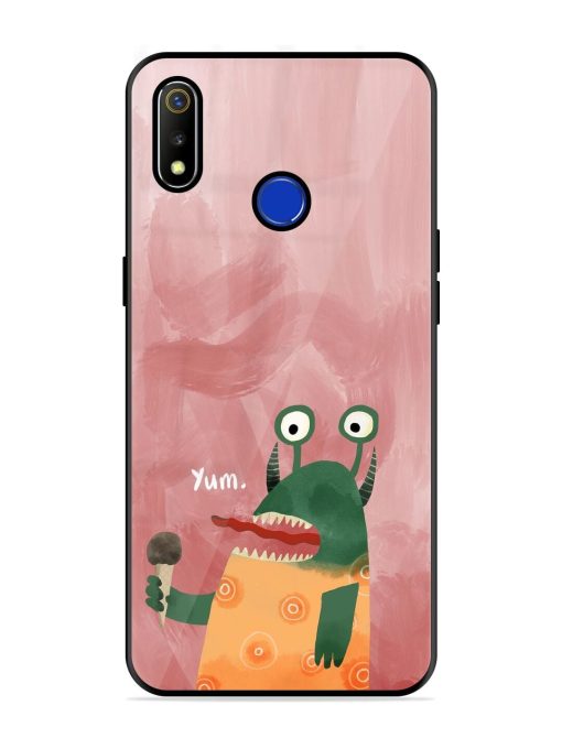 Hungry Monster Glossy Soft Edge Case for Realme 3 Chachhi