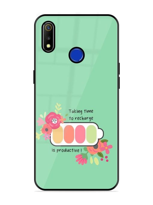 Recharge And Bloom Glossy Soft Edge Case for Realme 3 Chachhi