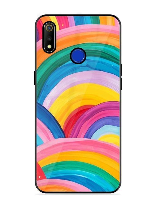 Rainbow Cascade Glossy Soft Edge Case for Realme 3 Chachhi