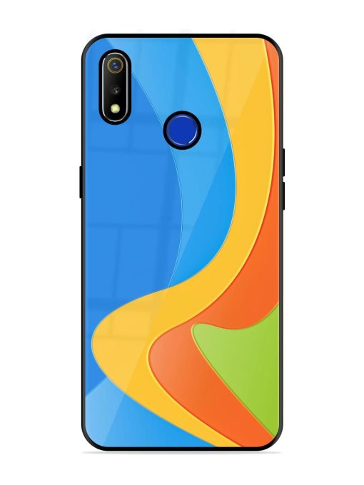 Curvy Color Cascade Glossy Soft Edge Case for Realme 3 Chachhi