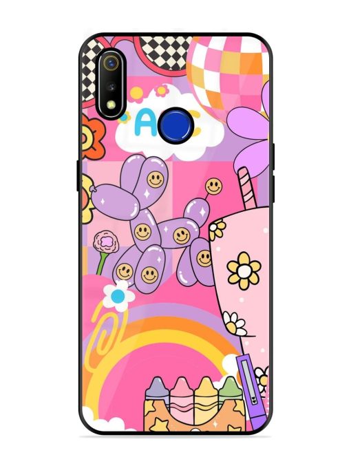 Whimsical Y2K Chaos Glossy Soft Edge Case for Realme 3 Chachhi