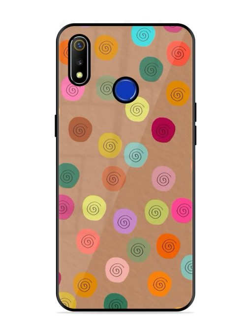 Swirly Dots On Kraft Glossy Soft Edge Case for Realme 3 Chachhi