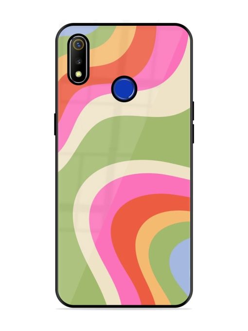 Wavy Rainbow Wonderland Glossy Soft Edge Case for Realme 3 Chachhi