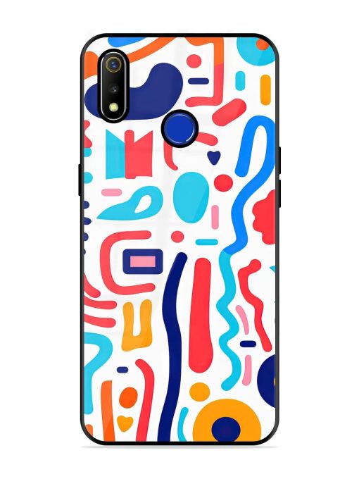 Whimsical Doodle Chaos Glossy Soft Edge Case for Realme 3 Chachhi