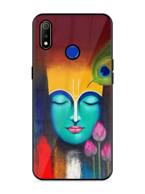 Divine Tranquility: The Face Of Krishna Glossy Soft Edge Case for Realme 3 Chachhi