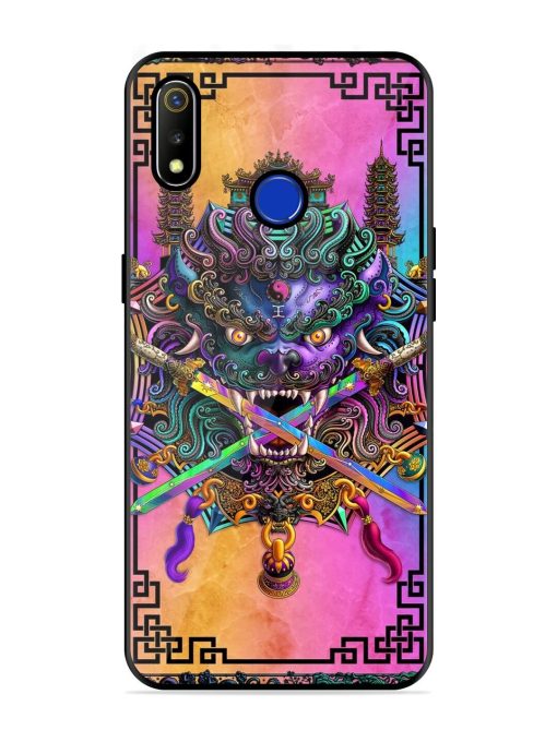 Psychedelic Fu Dog Tapestry Glossy Soft Edge Case for Realme 3 Chachhi