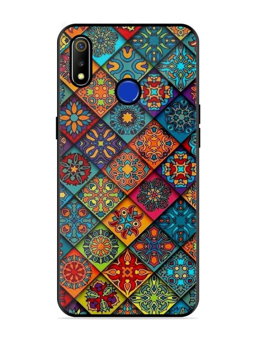 Patchwork Mandala Mosaic Glossy Soft Edge Case for Realme 3 Chachhi