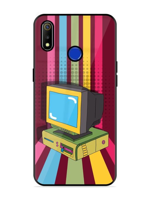 Retro Tech Vibes Glossy Soft Edge Case for Realme 3 Chachhi