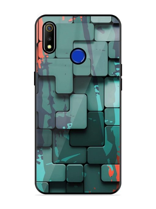 Abstract Geometric Mosaic Glossy Soft Edge Case for Realme 3 Chachhi