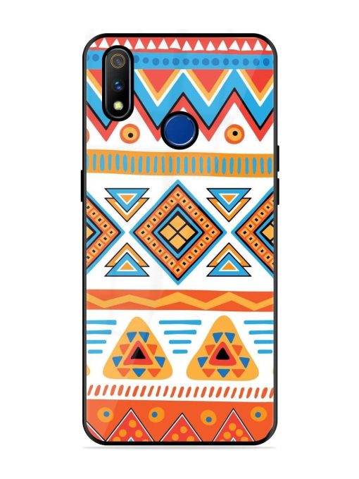 Vibrant Tribal Pattern Glossy Soft Edge Case for Realme 3 Pro Chachhi