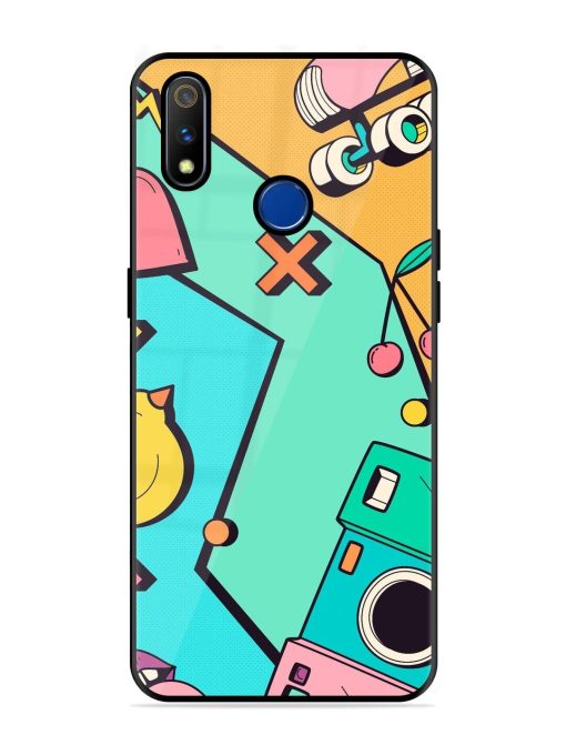 Retro Remix Glossy Soft Edge Case for Realme 3 Pro Chachhi