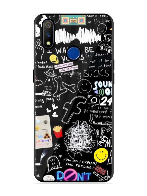 Doodle Diary Glossy Soft Edge Case for Realme 3 Pro Chachhi