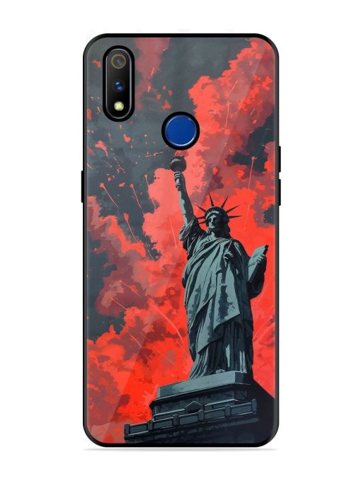 Lady Liberty'S Firework Finale Glossy Soft Edge Case for Realme 3 Pro