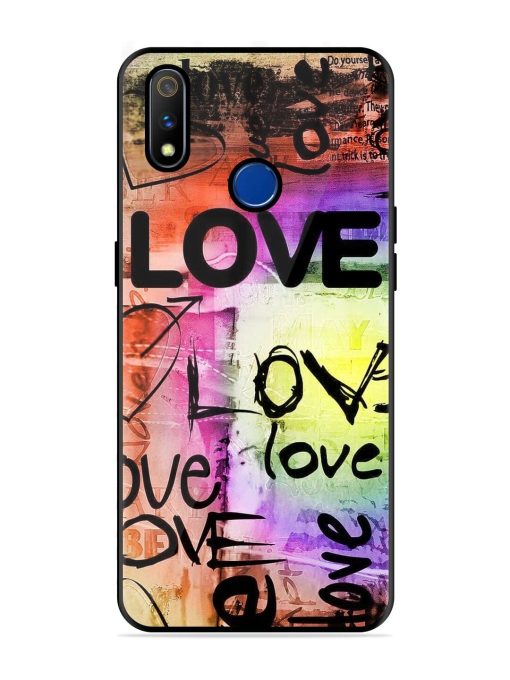 Love Graffiti Glossy Soft Edge Case for Realme 3 Pro Chachhi