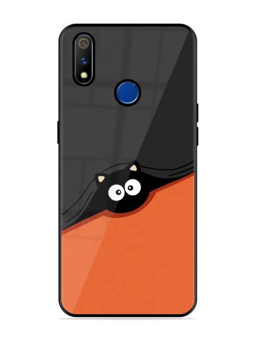 Peek-A-Boo Kitty Glossy Soft Edge Case for Realme 3 Pro Chachhi