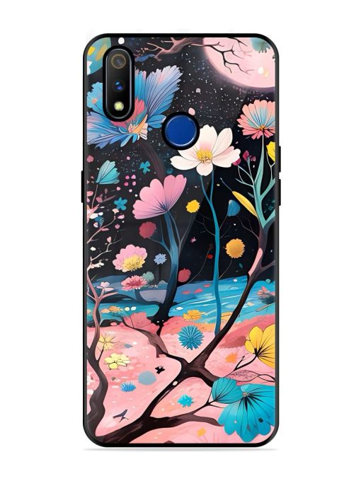 Cosmic Bloom Glossy Soft Edge Case for Realme 3 Pro Chachhi