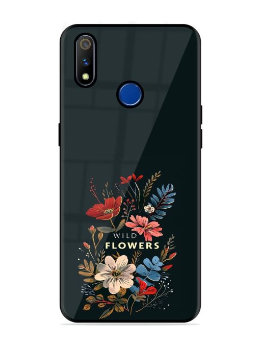 Dark Floral Glossy Soft Edge Case for Realme 3 Pro Chachhi