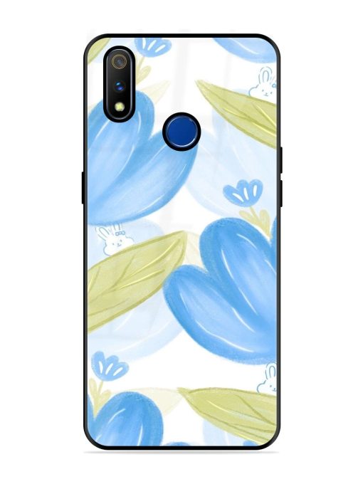 Bunny'S Blue Garden Glossy Soft Edge Case for Realme 3 Pro Chachhi