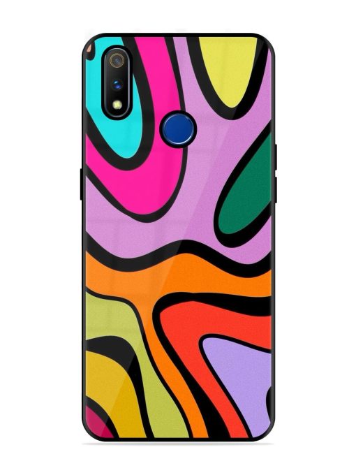 Groovy Swirls Glossy Soft Edge Case for Realme 3 Pro Chachhi