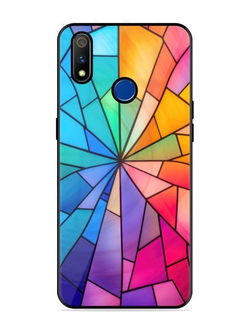 Stained Glass Kaleidoscope Of Colors Glossy Soft Edge Case for Realme 3 Pro Chachhi