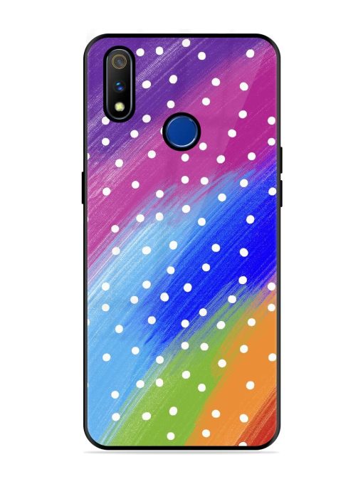 Rainbow Polka Dot Dream Glossy Soft Edge Case for Realme 3 Pro Chachhi