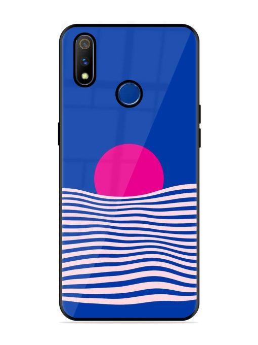 Pink Sunset Over Blue Waves Glossy Soft Edge Case for Realme 3 Pro