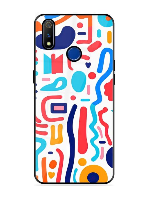 Whimsical Doodle Chaos Glossy Soft Edge Case for Realme 3 Pro Chachhi