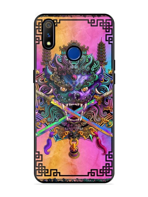 Psychedelic Fu Dog Tapestry Glossy Soft Edge Case for Realme 3 Pro Chachhi