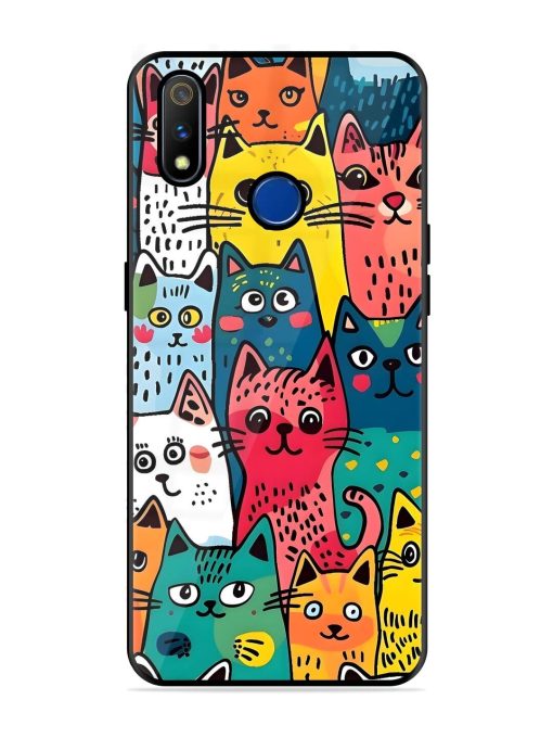 Feline Frenzy Glossy Soft Edge Case for Realme 3 Pro Chachhi