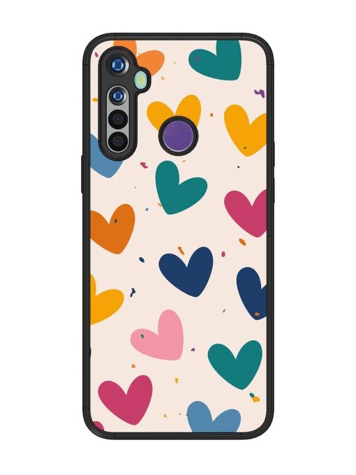 Rainbow Hearts Glossy Soft Edge Case for Realme 5 Chachhi