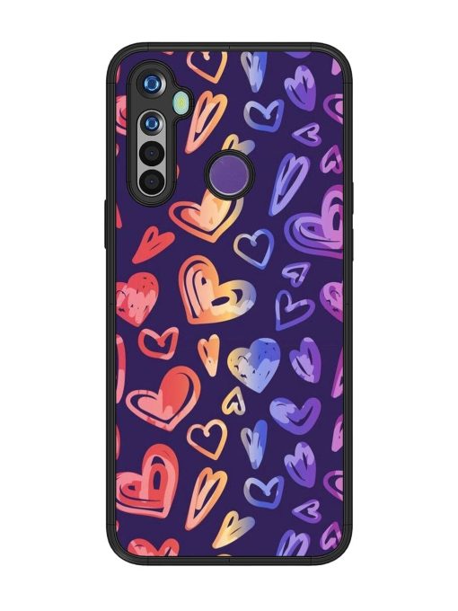 Rainbow Hearts Glossy Soft Edge Case for Realme 5 Chachhi