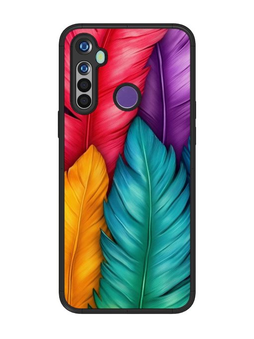 Rainbow Feathers Glossy Soft Edge Case for Realme 5 Chachhi