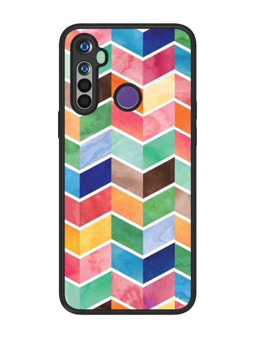 Watercolor Chevron Whimsy Glossy Soft Edge Case for Realme 5 Chachhi