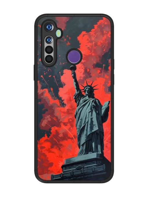 Lady Liberty'S Firework Finale Glossy Soft Edge Case for Realme 5I Chachhi